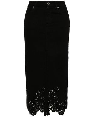 ERMANNO FIRENZE Lace Midi Skirt - Black