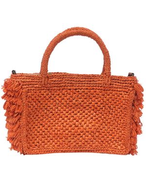 IBELIV Raffia Cocktail Top-Handle Handbag - Orange