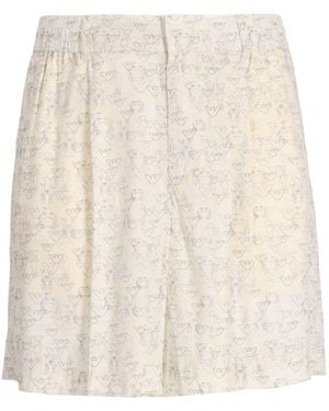 Emporio Armani Allover Logo Bermuda Shorts - Natural