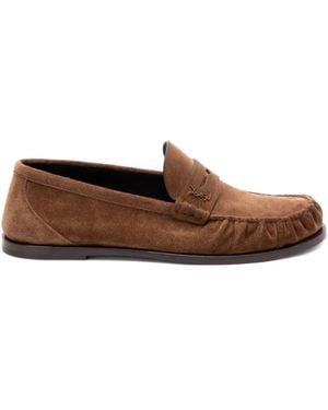 Saint Laurent Fluo Suede Ashe Loafers in Orange for Men | Lyst