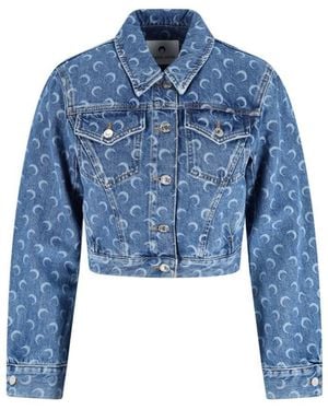 Marine Serre Moon Crop Jacket - Blue