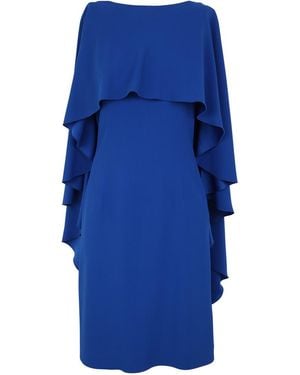 Alberta Ferretti Mini Dress With Ruffles - Blue