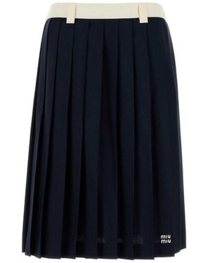 Miu Miu Pleated Skirt - Blue