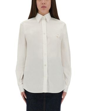 Moschino Shirt With "goose" Embroidery - White