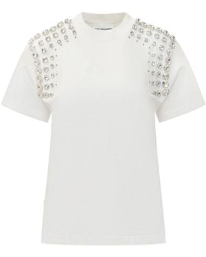 DES_PHEMMES T-Shirt With Rhinestones - White