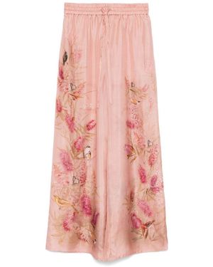 Zimmermann Cascadian Printed Silk Pants - Pink