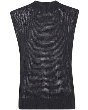 Roberto Collina Slipover Waistcoat Round Neck Sleeveless - Black