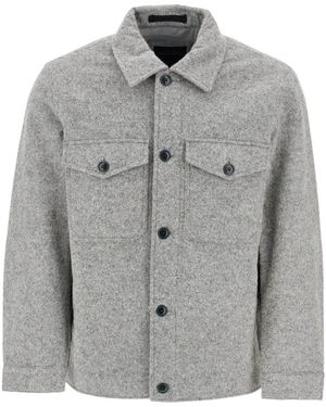 Woolrich Reflective Wool Blend Shirt Jacket - Gray