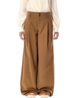Chloé High Waist Palazzo Pant - Brown