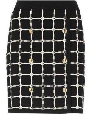 Elisabetta Franchi Skirt With Logo - Black