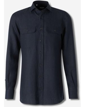Atelier Munro Straight Linen Shirt - Blue