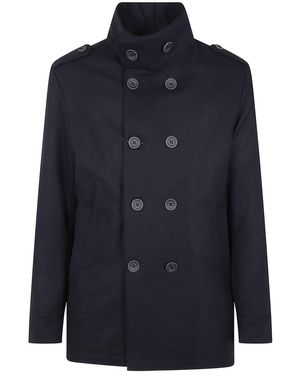 Herno "Military Short Peacoat" Coat - Blue