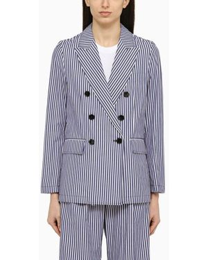 Department 5 Ari Double-breasted Striped Jacket - Blue