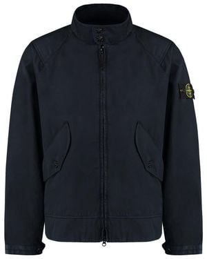 Stone Island Zippered Cotton Jacket For - Blue