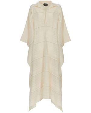‎Taller Marmo Long Cotton Kaftan - White