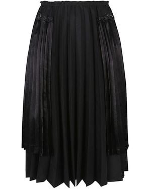 Comme des Garçons Pleated Midi Skirt - Black