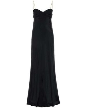 関税・送料込 MIU MIU black satin long ドレス Black Long Satin Dress | Miu Miu