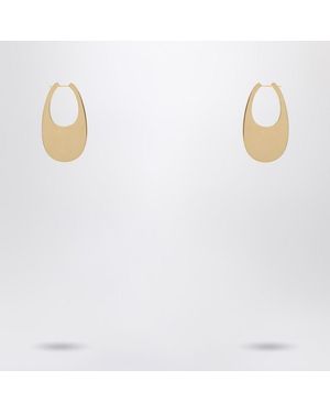 Coperni Large Golden Swipe Earrings - White