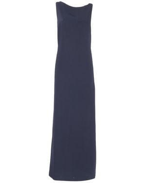 P.A.R.O.S.H. Sleeveless Maxi Dress With Unique Cut-Out Detail - Blue