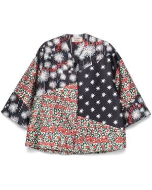ALESSANDRO ENRIQUEZ Printed Kimono - Gray