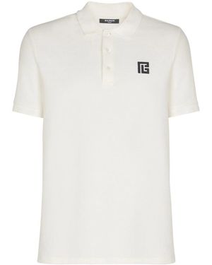 Balmain Classic Ss Polo Shir - White
