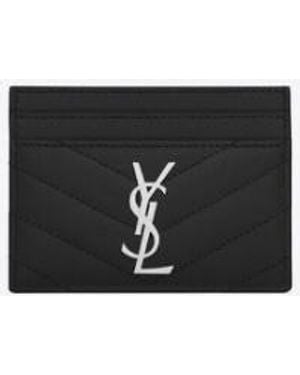 Saint Laurent "Cassandre Matelassé" Cards Holder - Black