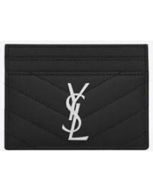 Saint Laurent "Cassandre Matelassé" Cards Holder - Black