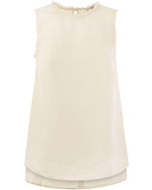 Peserico Sleeveless Linen Top - Natural