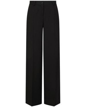 Dolce & Gabbana Wool Flared Trousers - Black