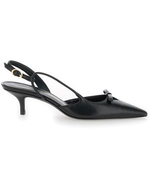 Stuart Weitzman 'Tully' Slingback Pumps With Bow Detail - Black