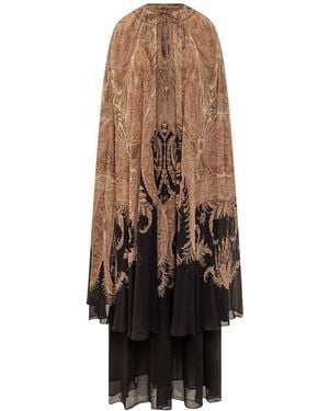 Zimmermann Printed Cape Dress - Natural