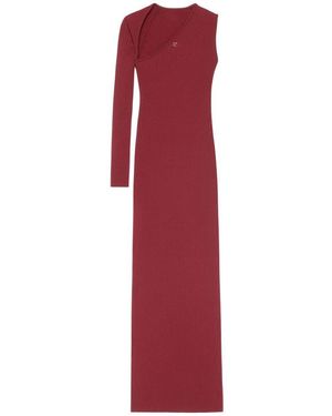 Courreges 'Ribbed Knit Maxi Dress - Red