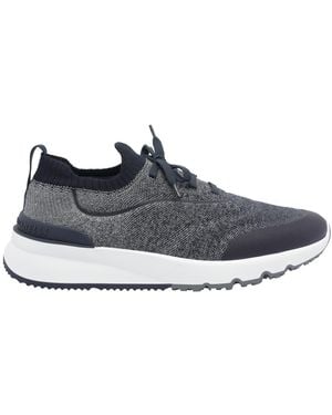 Brunello Cucinelli Techno Cotton Knit Runners With Heat Shrink - Blue