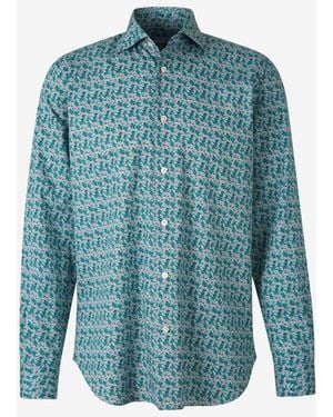 Vincenzo Di Ruggiero Firenze Leaves Shirt - Blue