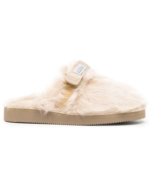Suicoke Faux Fux Slides - White