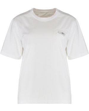 MM6 by Maison Margiela T-shirt Crew Neck In Cotton - White