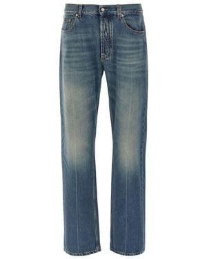 デニム・ジーパン ALEXANDER McQUEEN BOYFRIEND DENIM JEANS Alexander McQueen Straight Leg Logo Jeans Blue メンズ - JP
