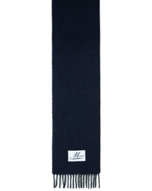 Marni Dark Blue Brushed Alpaca Blend Scarf