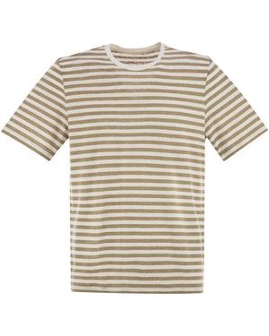 Tシャツ・カットソー MAJESTIC FILATURES Striped linen crew-neck T-shirt Majestic Filatures Striped Linen Crew-Neck T-Shirt for Men