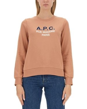 A.P.C. Sweatshirt With Logo - Blue
