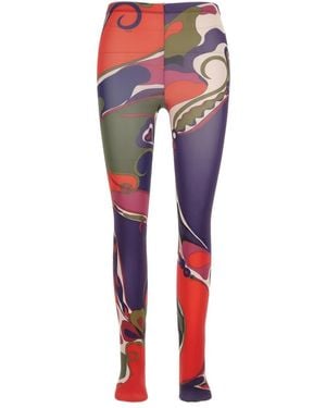 PUCCI Printed Jersey Tights - Red