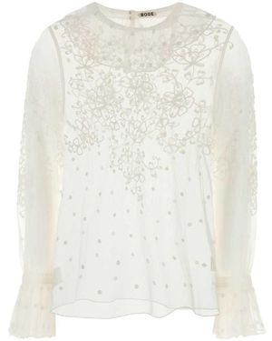 Bode Mesh Middlemist Blouse - White