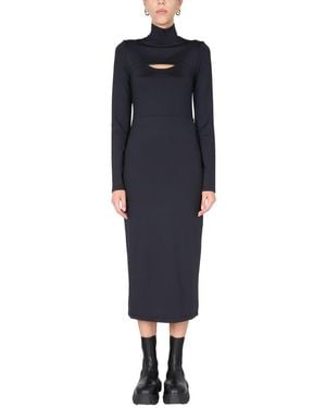 Ambush Polo Neck Cut Out Mini Dress - Blue
