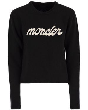 Moncler Logo Wool And Cashmere Jumper - Black