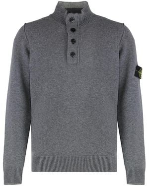 Stone Island Jumper With Zipper - Grey