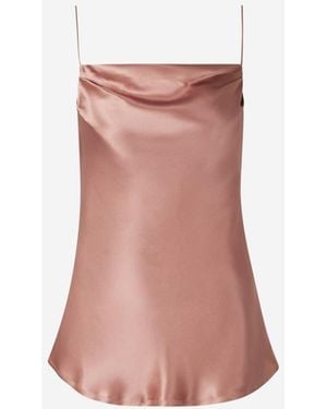 Balmain Satin Draped Top - Pink