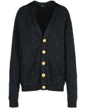 Balmain Cotton Blend Cardigan - Black