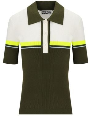 Essentiel Antwerp Haustral Green Knitted Polo Shirt