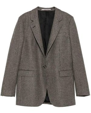 Tagliatore Adrianne Houndstooth Wool Blazer - Gray