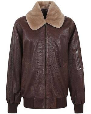 Enes Vivienne Leather Jacket - Brown